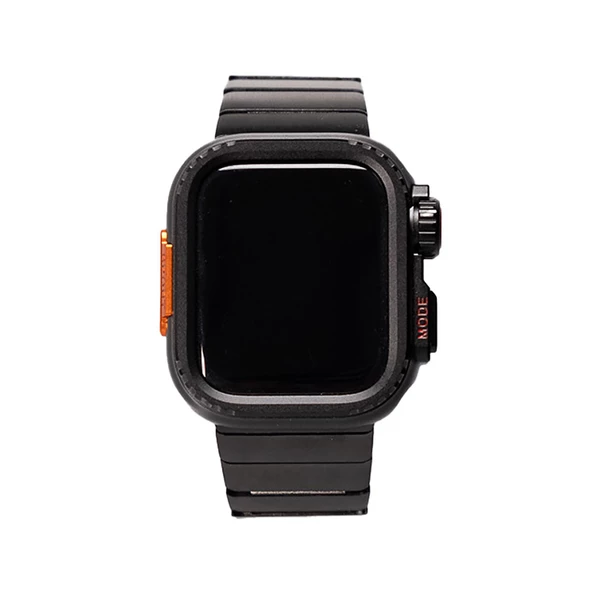 Gpack Apple Watch 4 5 44mm Kordon Metal Kordon ve Sert Kasa Koruyucu KRD126 - 3
