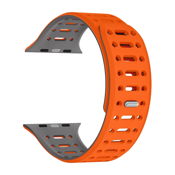 Gpack Apple Watch Series 3 4 5 44mm Kordon Oval Delikli Silikon Strap KRD124 - 5