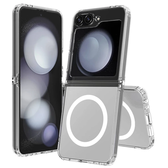 Gpack Samsung Galaxy Z Flip 6 Kılıf Magsafeli Sert PC Embos Kapak