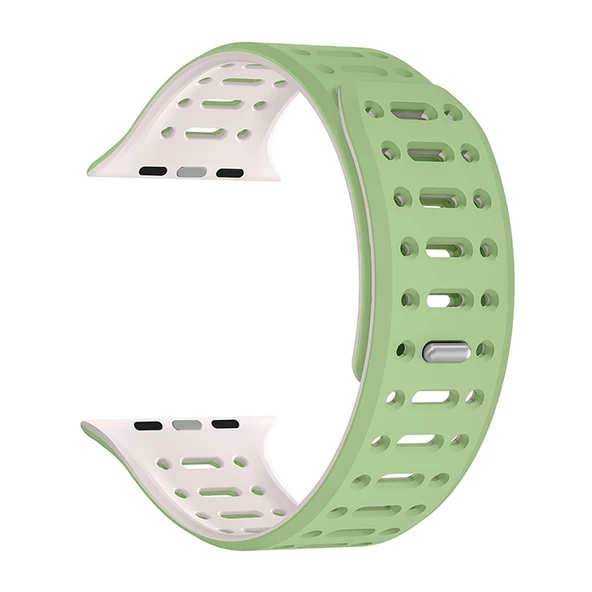 Gpack Apple Watch Series 3 4 5 44mm Kordon Oval Delikli Silikon Strap KRD124 - 7