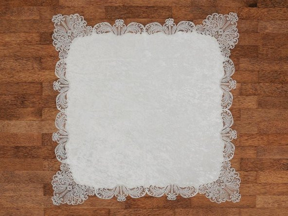 Yasemin Kadife Bohça Krem Gümüş