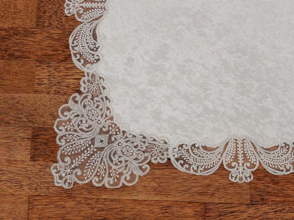 Yasemin Kadife Bohça Krem Gümüş - 2