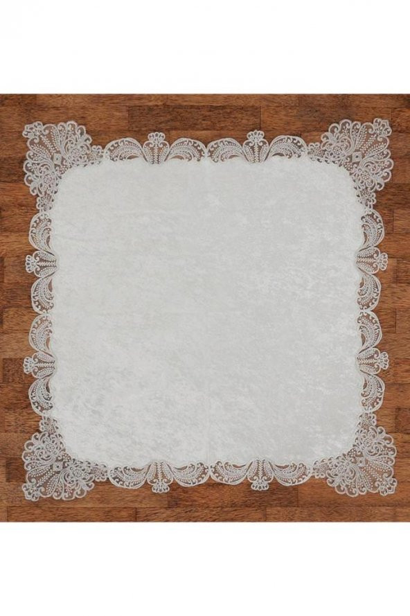 Yasemin Kadife Bohça Krem Gümüş - 3