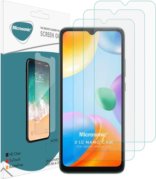 Xiaomi Poco C40 Screen Protector Nano Glass Cam Ekran Koruyucu (3`lü Paket)