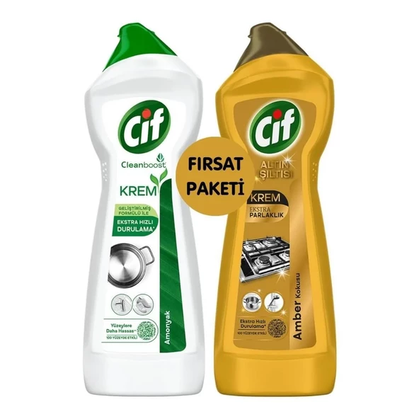 Cif Krem Gold 750 Ml + Cif Amonyak 750 Ml Set