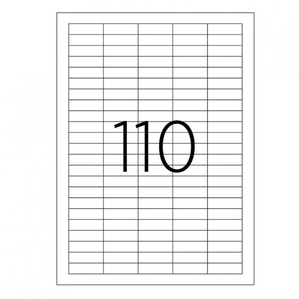 Tanex Tw-4110 Polyester Beyaz Laser Etiket 40x12mm 25 Syf/2.750 Ad./Pk. - 2
