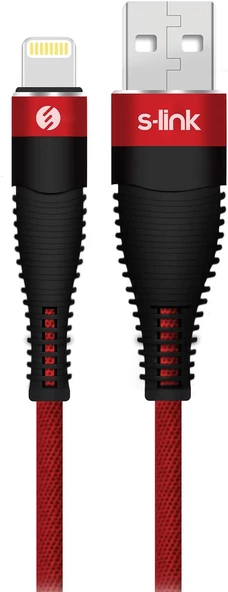 Swapp SW-C685 1.2M 3A Lightning Kırmızı Şarj Kablosu