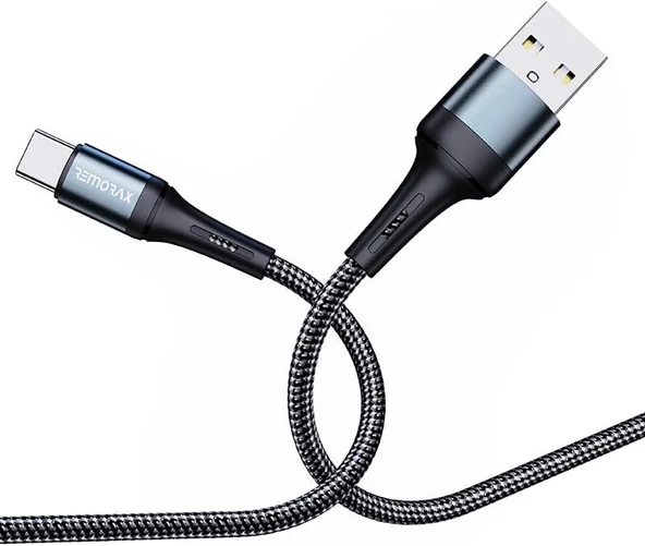 Örgülü USB A-C Hızlı Şarj Kablosu, Siyah (100 CM)