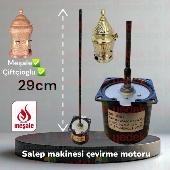 Salep Makinesi Çevirme (karıştırıcı) Motoru 29cm mil boyu