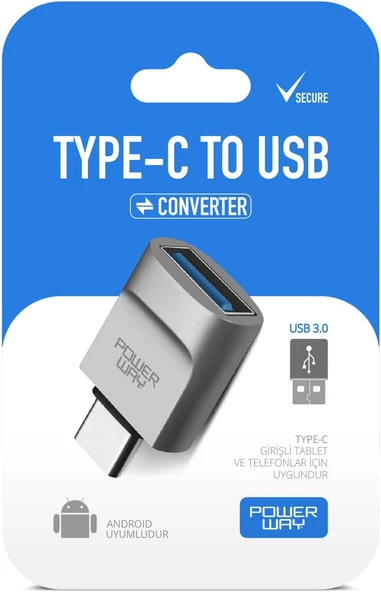 Type-C to Usb 3.0 (YÜKSEK HIZLI) Veri Aktarımı Otg Çevirici Dönüştürücü Adaptör