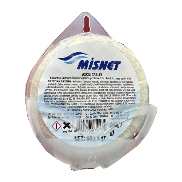 Misnet Askılı Tablet Wc Tuvalet Kokusu - Koku Giderici - Deodorizer - 50 Gr - 12 Adet - Resim 2