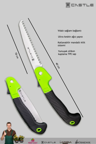 Lz-k30 Budama Makası Bağ Makası Ve Katlanır Budama Testeresi 2 Li Set - Resim 4