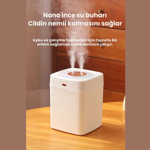 Polham 3 Litre Nano Ultrasonik Çift Püskürtmeli Hava Nemlendirici, Buhar Makinası, Koku Eklenebilir - 3