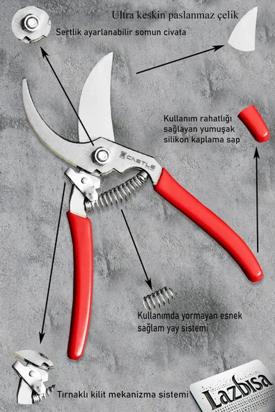 Lz-k12 Budama Makası Budama Testeresi Dal Budama Ve Aşı Çakısı Bıçağı 4 Lü Set - 2