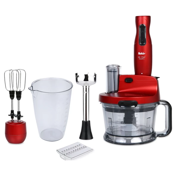 Fakir Mr Chef Quadro Kırmızı Mutfak Robotu Blender Seti Rouge