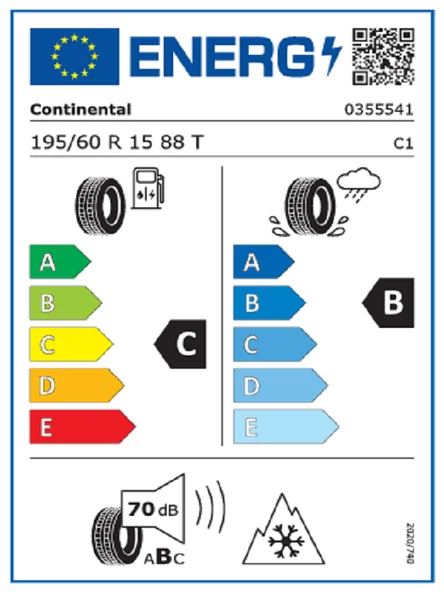 Continental 195/60R15 88T WinterContact TS 870 Oto Kış Lastiği (Üretim Yılı: 2024) - 2