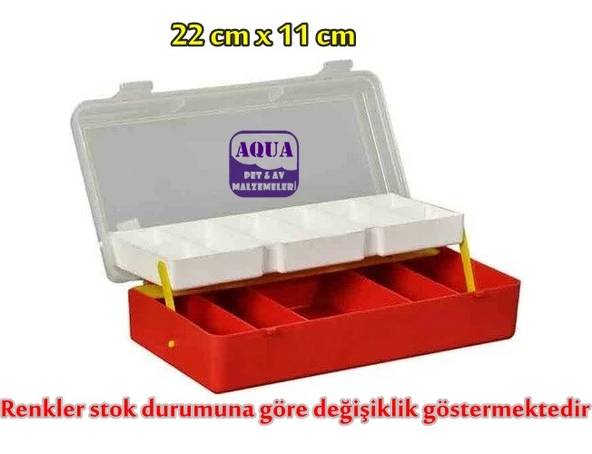 Şeffaf Kapaklı Raflı Balıkçı Malzeme Organizer 22 cm x 11 cm - Balıkçı Takım Malzeme Kutusu Organizeri