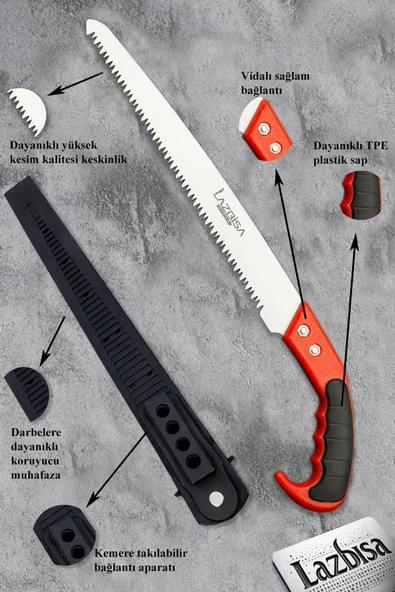 Lz-k20 Budama Makası Budama Testeresi Ve Aşı Çakısı Bıçağı Bahçe Seti 3 Lü Set - 3