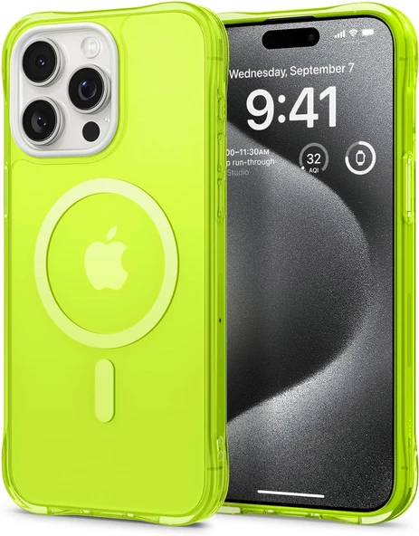 Ciel by Cyrill iPhone 15 Pro Kılıf Ultra Sheer Mag MagSafe özellikli Lime - ACS06767