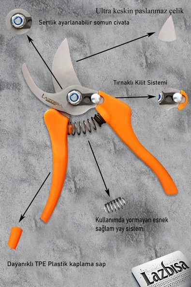 Lz-k13 Budama Makası Budama Testeresi Gül Dal Budama Ve Aşı Çakısı Bıçağı 4 Lü Set - 2
