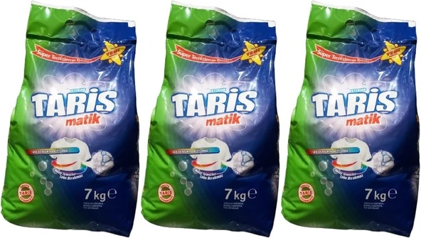 Tariş Matik Toz Çamaşır Deterjanı 21KG Renkli ve Beyazlar için (3PK*7KG) (159 Yıkama)