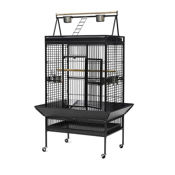 Dayang Papağan Kafesi Ayaklı Siyah 102,5x80x172cm ürün görseli
