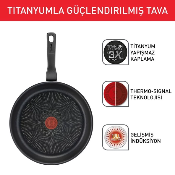 Tefal Titanyum Force 28cm Tava 2100134006 - Resim 2