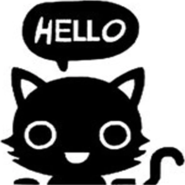 Hello Diyen Kedi Sticker 10 x 10 cm