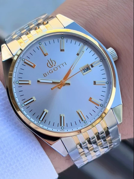 Bigotti Kasa Ve Kordon Çelik Takvimli Kadran 5 Atm Su Geçirmez Erkek Kol Saati EBG.10592.5 ürün görseli