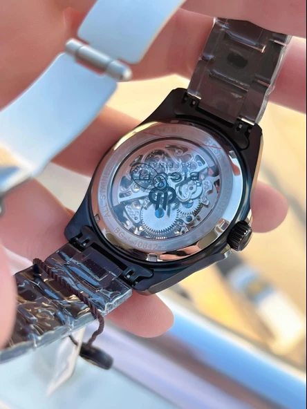 Bigotti Otomatik Ve Kurmalı Kasa Ve Kordon Çelik 5 Atm Su Geçirmez Erkek Kol Saati EBG.10642.X1 - Resim 4