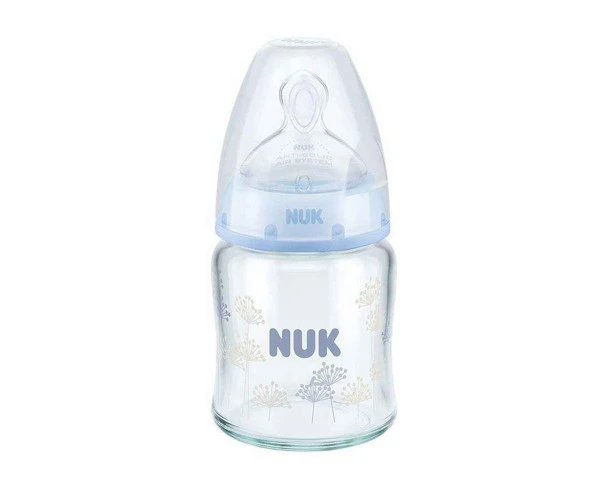 Nuk First Choice Plus 0-6 Ay Cam Biberon 120 Ml - Açık Mavi