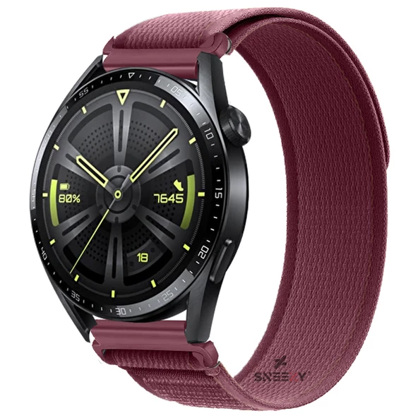 Huawei Watch GT2 Elite-Sport-Classic 46mm-GT2 Pro 22mmUyumlu Wander Trail Loop Kordon  Kırmızı