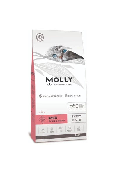 Molly Hipoalerjenik Somonlu Karidesli Yetişkin Kedi Maması 2 Kg