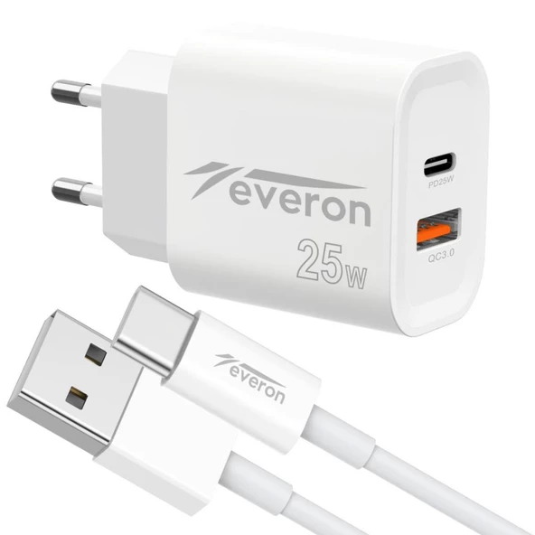 Everon 25w Usb Typec Kablolu Şarj Cihazı Evr-023-C