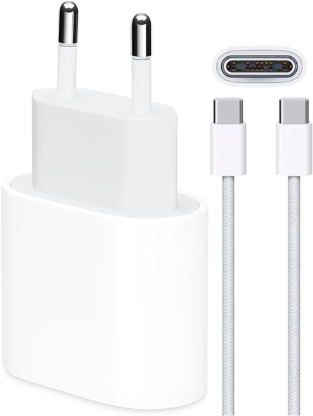 35W USB-C iPhone 16/15/ Pro/Max/Plus PD Güç Adaptörü ve Kablo Set GaN Tech (Şarj Isısını Azaltır) Type-C Hızlı Şarj Cihazı Android & iPad & Macbook