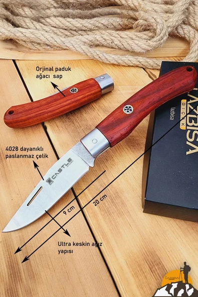 Paduk Sap Çakı Kamp Çakısı Outdoor Piknik Çakısı Bahçe Çakısı Mutfak Bıçak Bıçağı (ÇK300) - 4