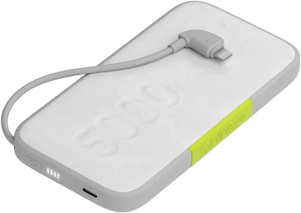 -  Powerbank 5000 mAh, Lightning, Beyaz