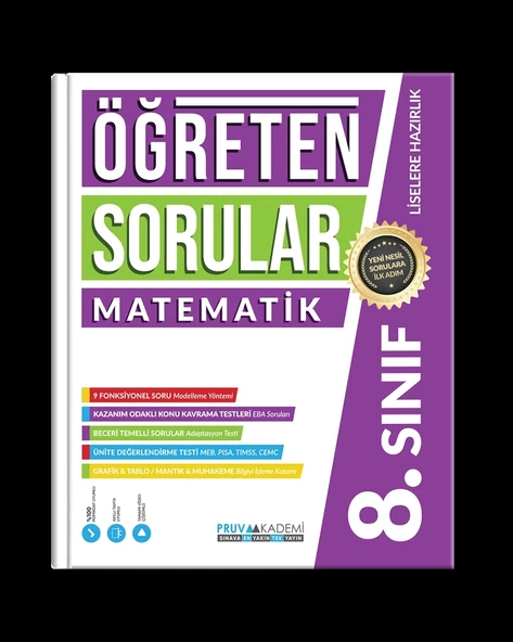 Pruva Akademi Yayıncılık 8. Sınıf Öğreten Sorular Matematik Soru Bankası