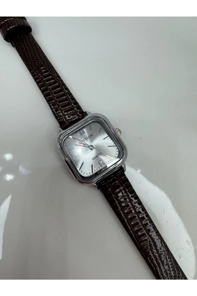 deri kayış minimal vintage kol  saati Gümüş - 2