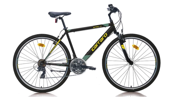 Carraro Active 290 V Fren 21 Vites 28 Jant Şehir Bisikleti Siyah Sarı Yeşil 52 Kadro