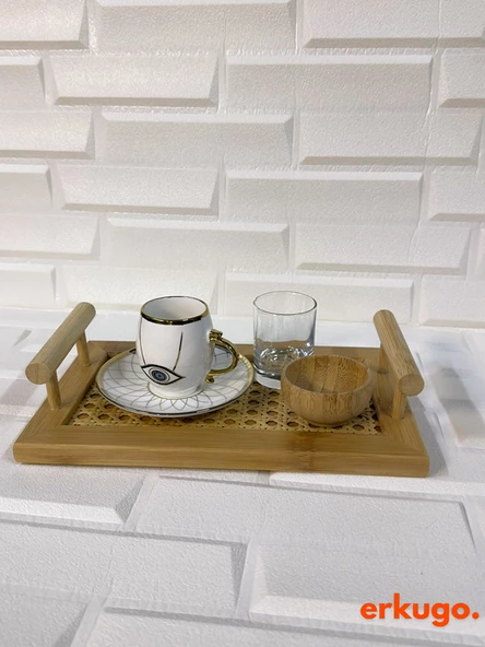 Doğal Bambu Hazeran Tepsi, Sunum Tepsisi, Servis Tepsisi, Kahve Sunum , Çay Tepsisi (15 x 25 cm) - 4