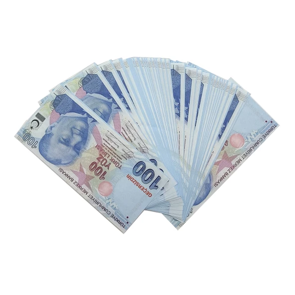 100 Tl 50 Adet Geçersiz Sahte Para Düğün Parası - 2