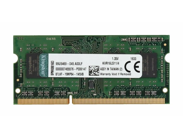 Kıngston Ram Nb 4Gb Ddr3 1600Mhz 1.35 Kvr16Ls11/4 Sodımm