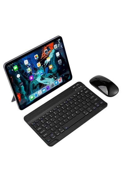 Pad X8 Lite Tablet İçin Uyumlu Slim Şarjlı Bluetooth Klavye ve Mouse Seti