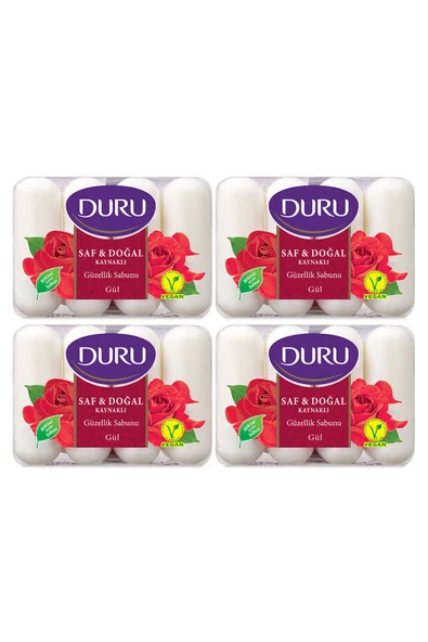 Duru Saf & Doğal Kaynaklı Gül 16 Adet Güzellik Sabunu 4x280gr