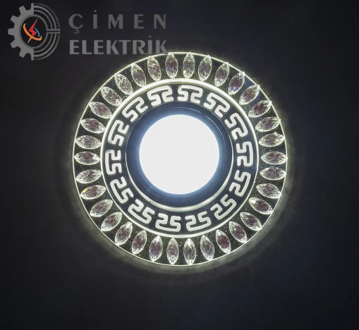 NOAS YL65 1757 FLORA Led Çerçeveli 4000K + Mavi Yuvarlak Kristal Cam Spot Kasa - 2