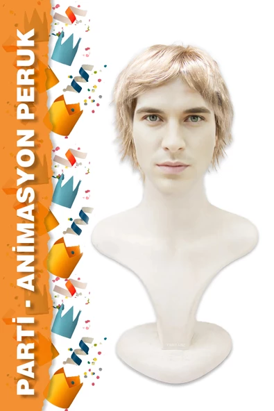 PARTİ / ANİMASYON PERUĞU - KISA AÇIK PLATİN - Resim 2