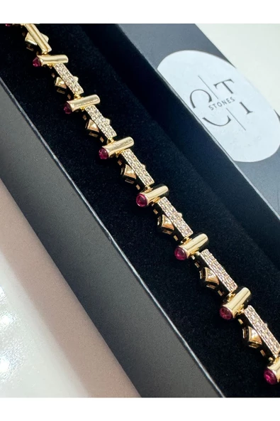 Domino Üçgen Model Çelik Rose Gold Bileklik - 3