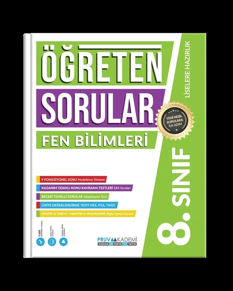 Pruva Akademi Yayıncılık 8. Sınıf Öğreten Sorular Fen Bilimleri Soru Bankası