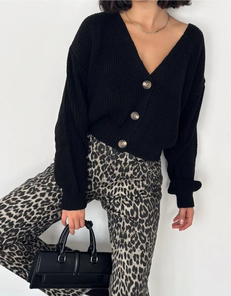 Kadın önü Düğmelitriko Hırka - 6